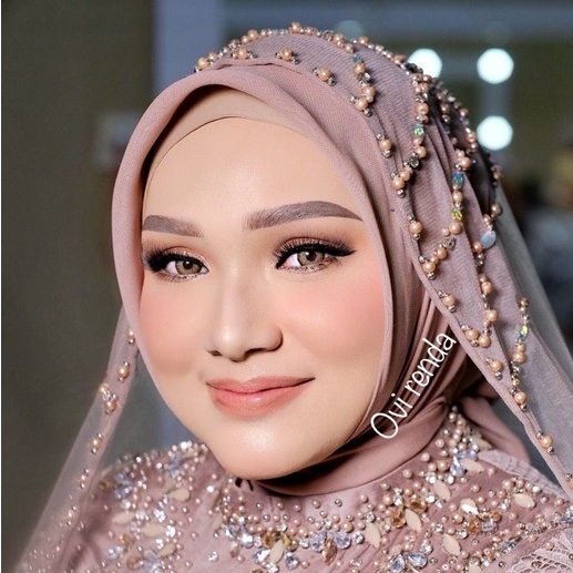 NEW Veil Pengantin Mutiara Dymon / Hijab Instan Pengantin / Kerudung Pesta