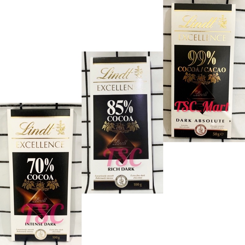 

Chocolate / LINDT / Excellence / Dark / Chocolate / 70% / 85% / 90% / 78% / 90% / Cocoa / Cokelat / coklat / cacao / absolute