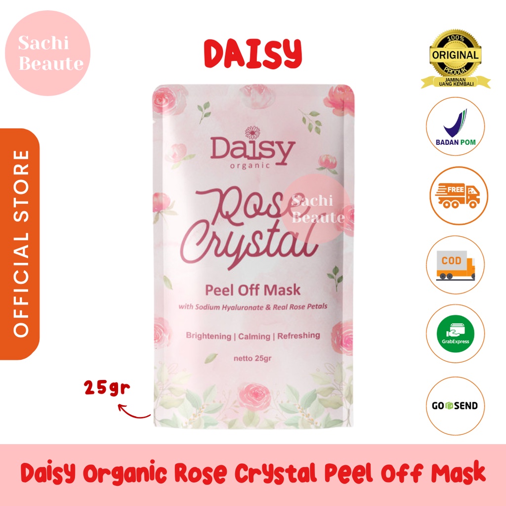 Daisy Organic Rose Crystal Peel Off Mask Menenangkan Kulit