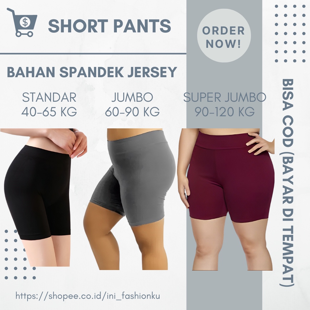INF SHORT PANTS SUPER JUMBO BB 90 KG SAMPAI 120 KG CELANA DALAM WANITA SUPER JUMBO BISA COD