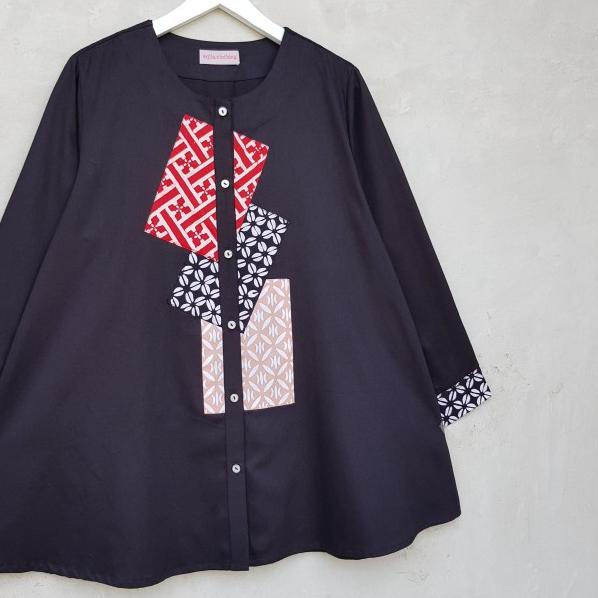 Batik atasan lucu dan unik A0515 Hitam - S-M