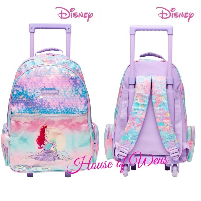 SMIGGLE DISNEY PRINCESS TROLLEY BACKPACK WITH LIGHT UP WHEEL ORIGINAL