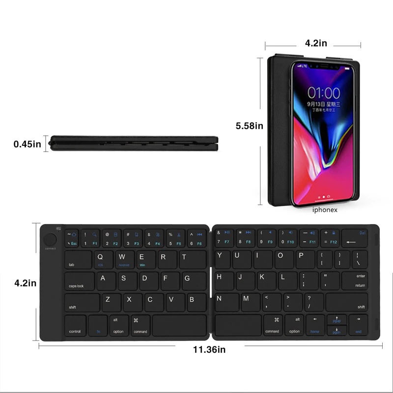 B047S - Universal Folding Portable Bluetooth Keyboard Portable