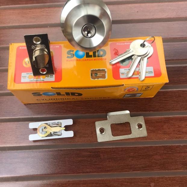 KUNCI KAMAR MANDI BULAT SOLID C601 X 300// HANDLE PINTU KAMAR LOCKSET - Tanpa Kunci