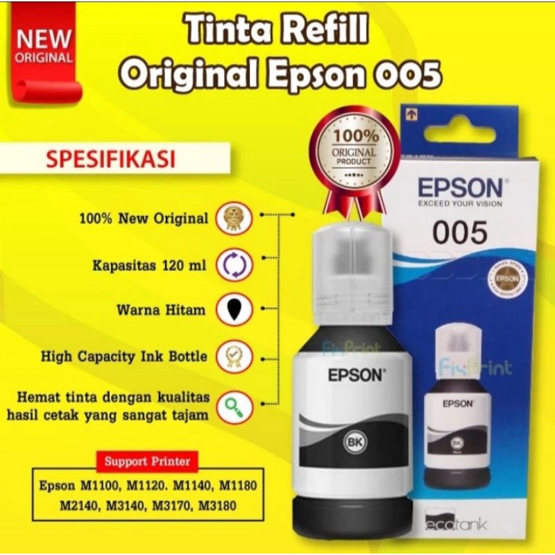 EPSON C13T03Q100 0RIGINAL INK TINTA BOTOL 005 Black 120 ml