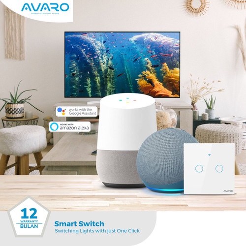 AVARO SMART SWITCH 1 / 2 / 3 GANG Saklar pintar WALL LIGHT WIRELESS