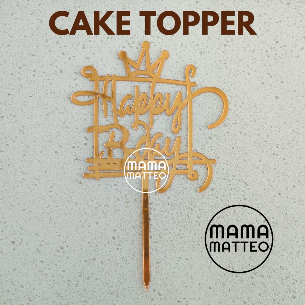 Cake Topper Hiasan Kue / Dekorasi Tusukan Kue Ulang Tahun Tulisan Happy Birthday Penghias Kue / BANDUNG