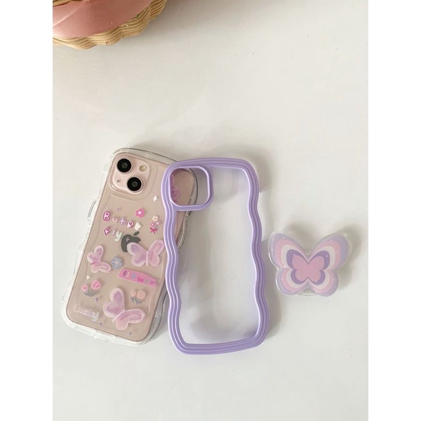 Wiggle Butterfly with popsocke Case iPhone XR 11 11PROMAX 12 12PRO 12PROMAX 13 13PRO 13PROMAX 14