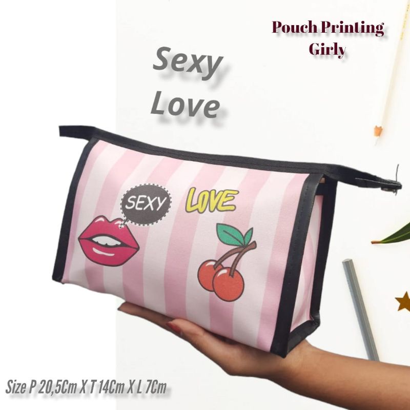 POUCH KOSMETIK GIRLY PRINTING