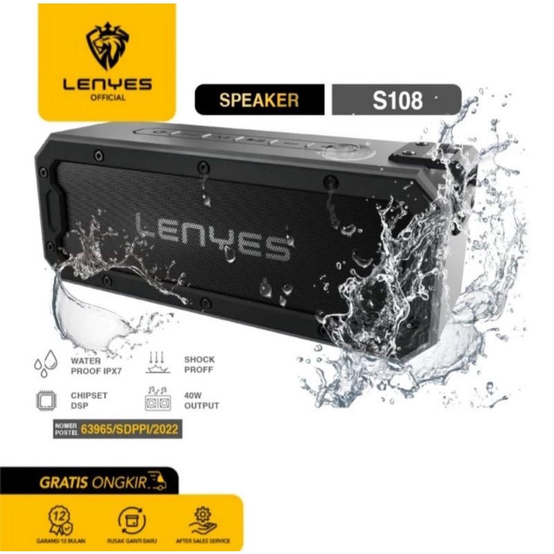 OMEGA Speaker Bluetooth LENYES Outdoor Portable Waterproof Antifall S-108