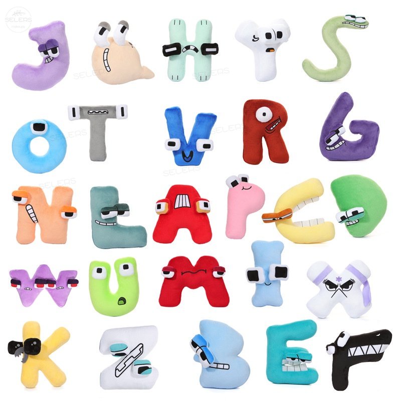 Alphabet Lore Boneka Kartun Mainan Alphabet Stuffed Plush Toy 26 Huruf A-Z Untuk Edukasi Anak Pra Sekolah Hadiah Natal Ulang Tahun