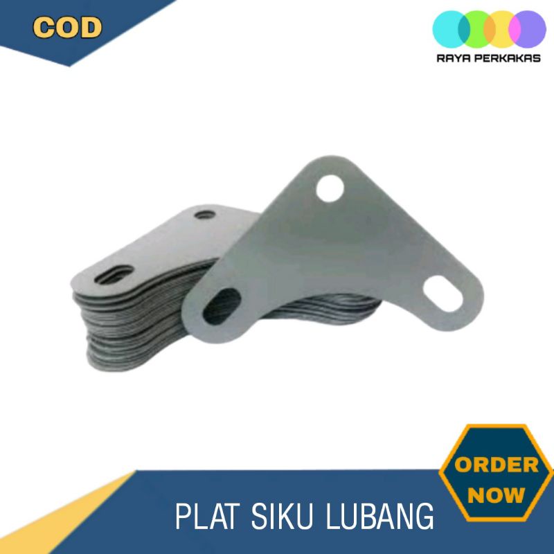 Segitiga Plat Siku Lubang Besi Penyangga Rak Siku Abu-Abu