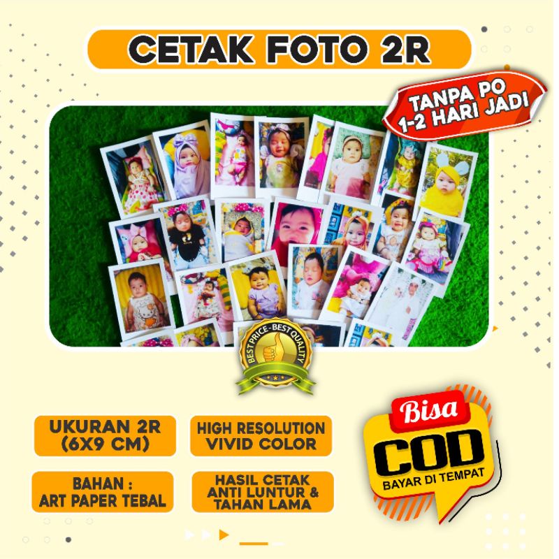 CETAK FOTO 2R ,TANPA PO BISA COD/BAYAR DITEMPAT