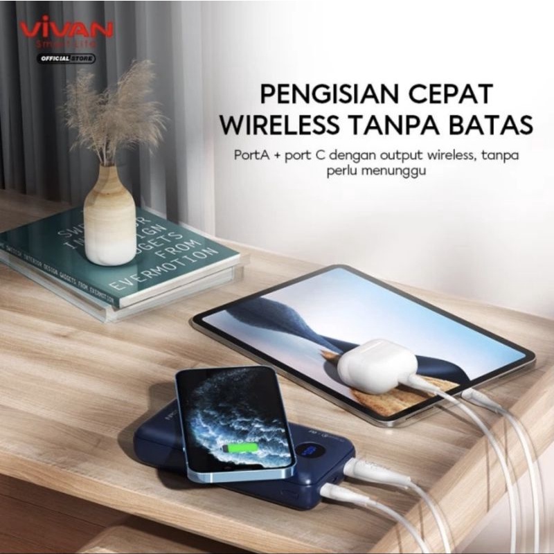 Vivan VPB-W20 Powerbank Wireless 20000mAh Fast Charging