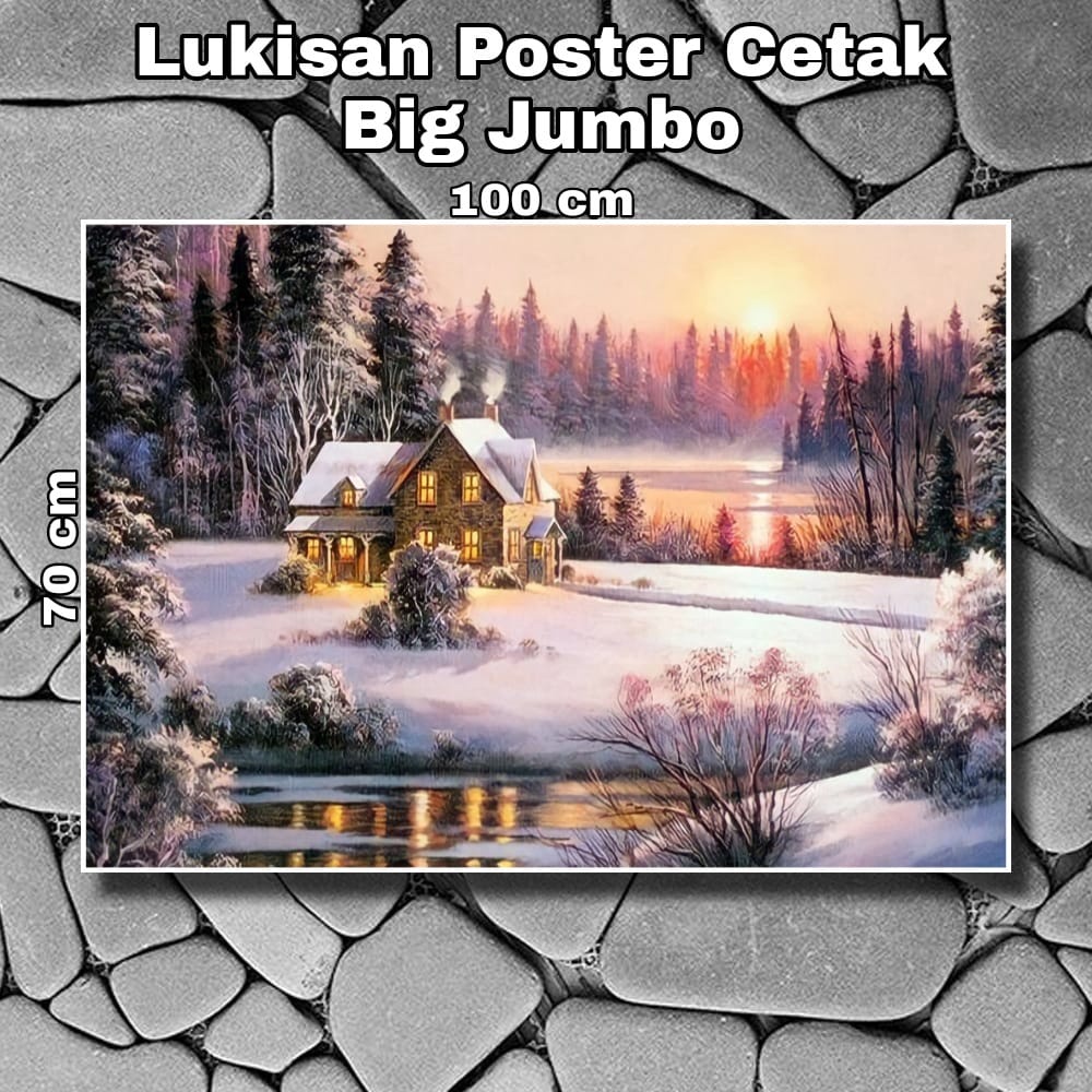 poster gambar pemandangan salju jumbo
