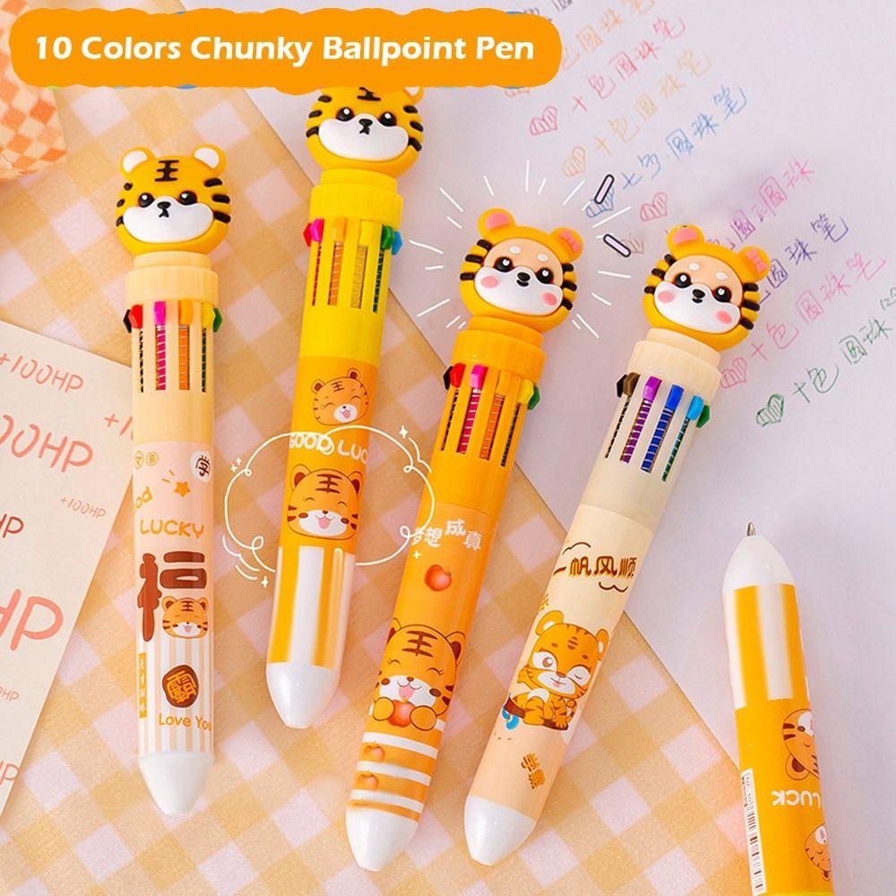 Populer 4Pcs 10warna Bolpoin Chunky Kartun Lucu Sekolah Sd Kantor Supply