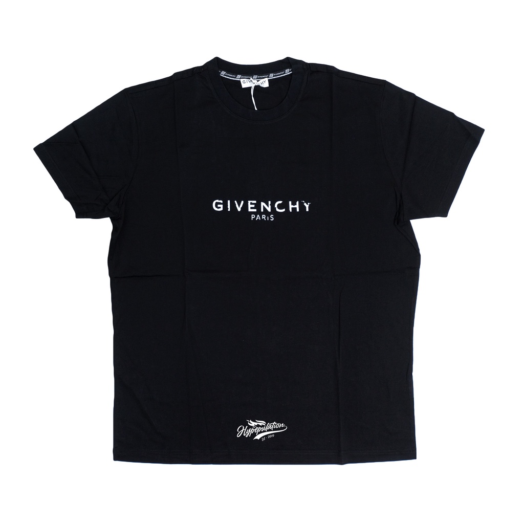 Givenchy Paris Vintage White Printed Logo Black Tee ORIGINAL