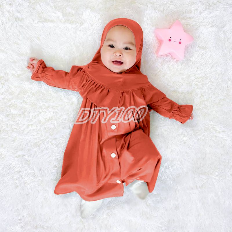 Gamis bayi perempuan newborn BiLqiS 0-6 bulan 6-12 bulan 12-18 bulan