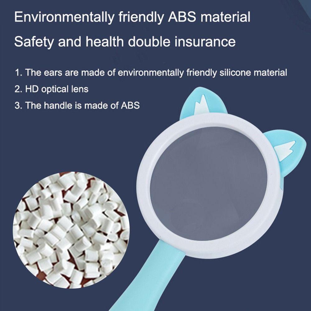 Kacamata Pembesar Hewan Kartun Nanas Portable 5X 10X Loupe Microscope