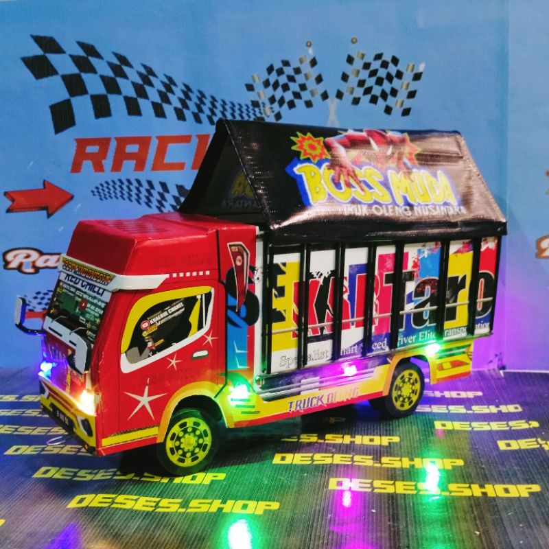 miniatur truck oleng BISA CUSTOM FOTO DAN NAMA DI PINTU BELAKANG