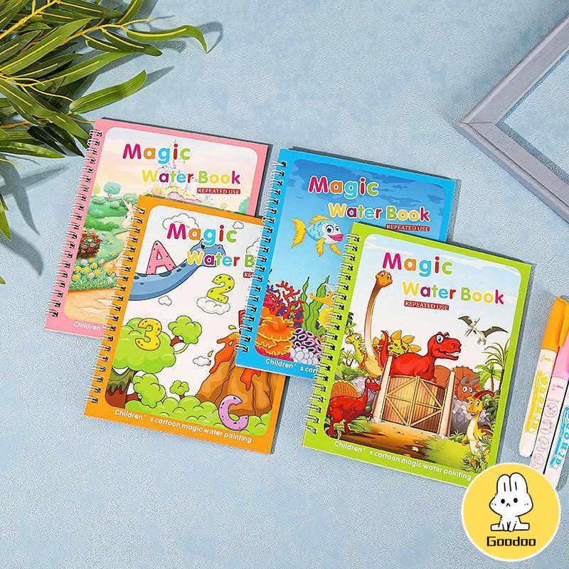 Buku Lukisan Air Bahasa Asing Versi Bahasa Inggris Buku Ajaib Papan Gambar Anak yang Dapat Digunakan Kembali -Doo