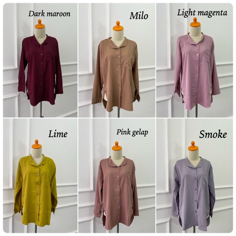 LUNA BLOUSE - KEMEJA POLOS  WANITA FIT TO XL