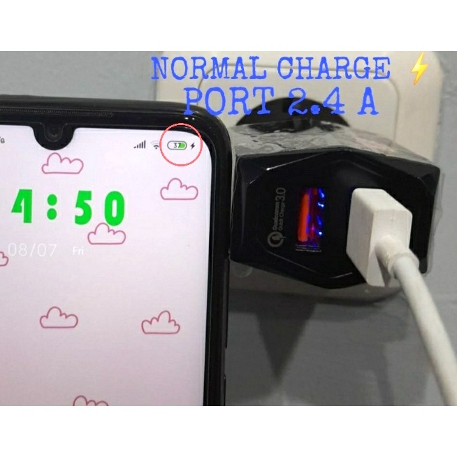 Mercury Deluxe Adaptor 2 USB / 4 USB Fast Charging Quick Charge 3.0 2.4A / 3.1A