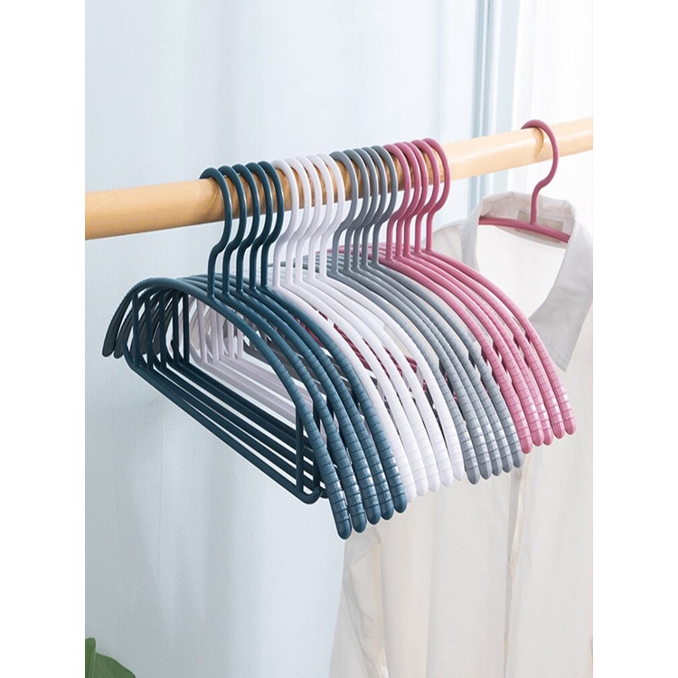 Anti Slip Hanger Gantungan Baju Plastik Lentur Cloth Hanger Laundry Warna Pastel 1pc - MIKHAMART