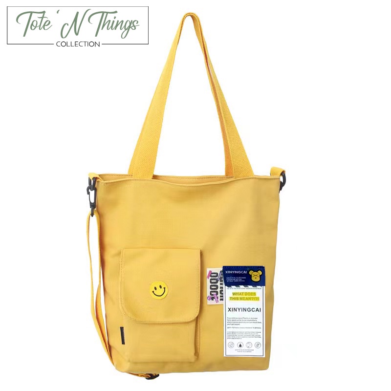 Totebag KULIAH - Tas Selempang Pria Wanita SML113 YELLOW