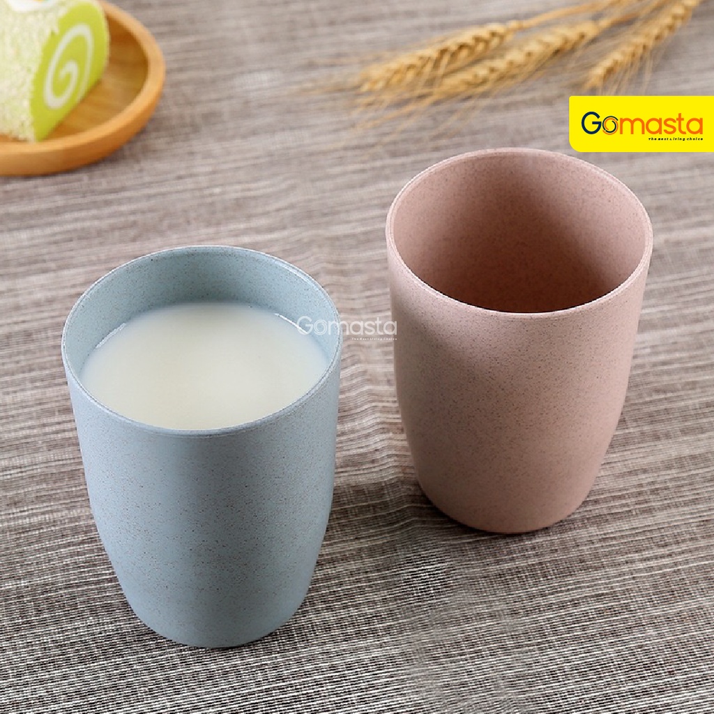 Murah Lebay GO-G01 Gelas Teh 10cm Wheatstraw Cangkir Plastik Cup Gelas Susu Gelas Teh Warna Pastel