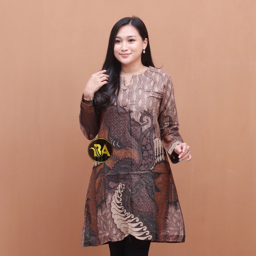 Baju Batik Wanita Modern Tunik Batik Kantor Atasan Batik Kerja Wanita Blouse Batik Seragam Batik Modern M L XL XXL