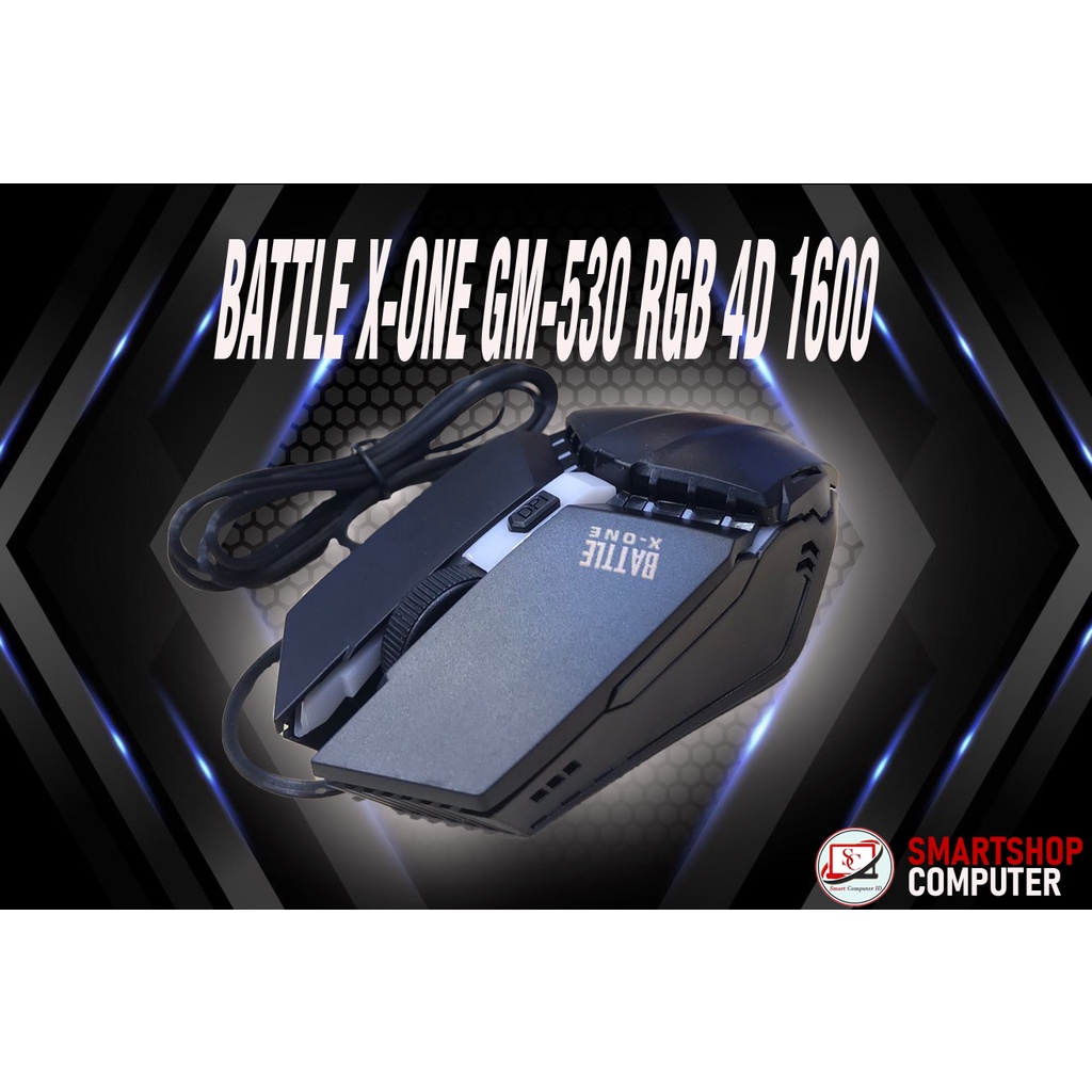 Mouse Gaming Murah BATTLE X-ONE GM-530 RGB 4D 1600 DPi MOUSE GAMING - GARANSI 6 BULAN