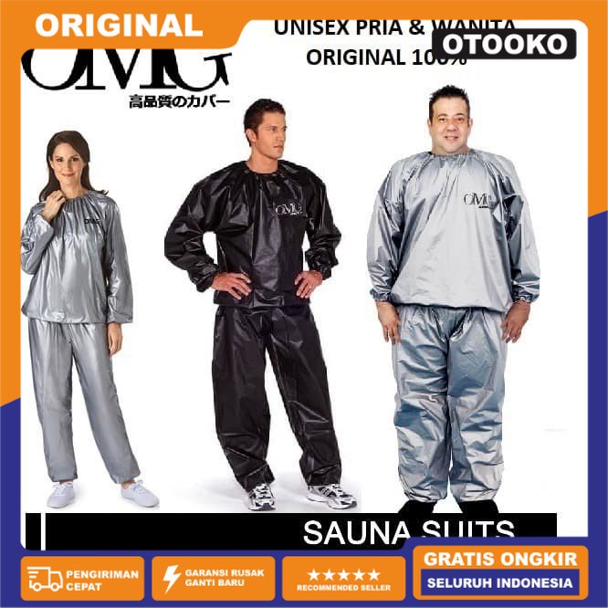 Baju Sauna Suit OMG Jaket Celana Olah Raga Pria Wanita Best Quality