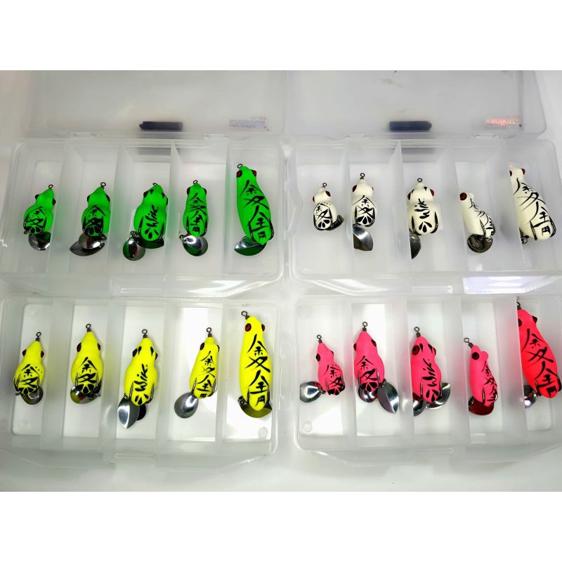 PAKET SATU BOK ISI 5PCS SOFT FROG ZAL LURE UKURAN SOFT CAMPUR YG MAU SOFT NYA WARNA CAMPUR CHT UMPAN