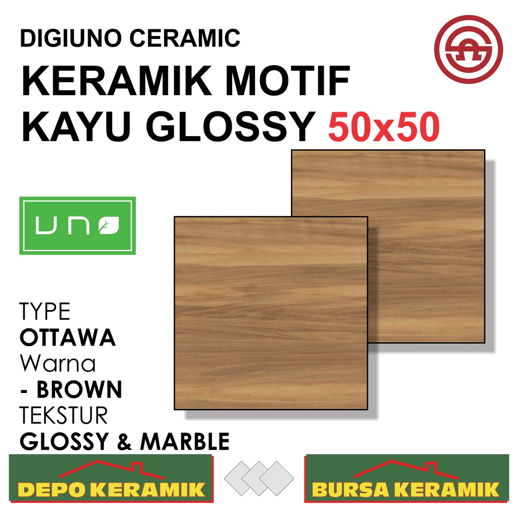 Jual Keramik Motif Kayu 50x50 Ottawa Brown Uno Glossyandwood Shopee