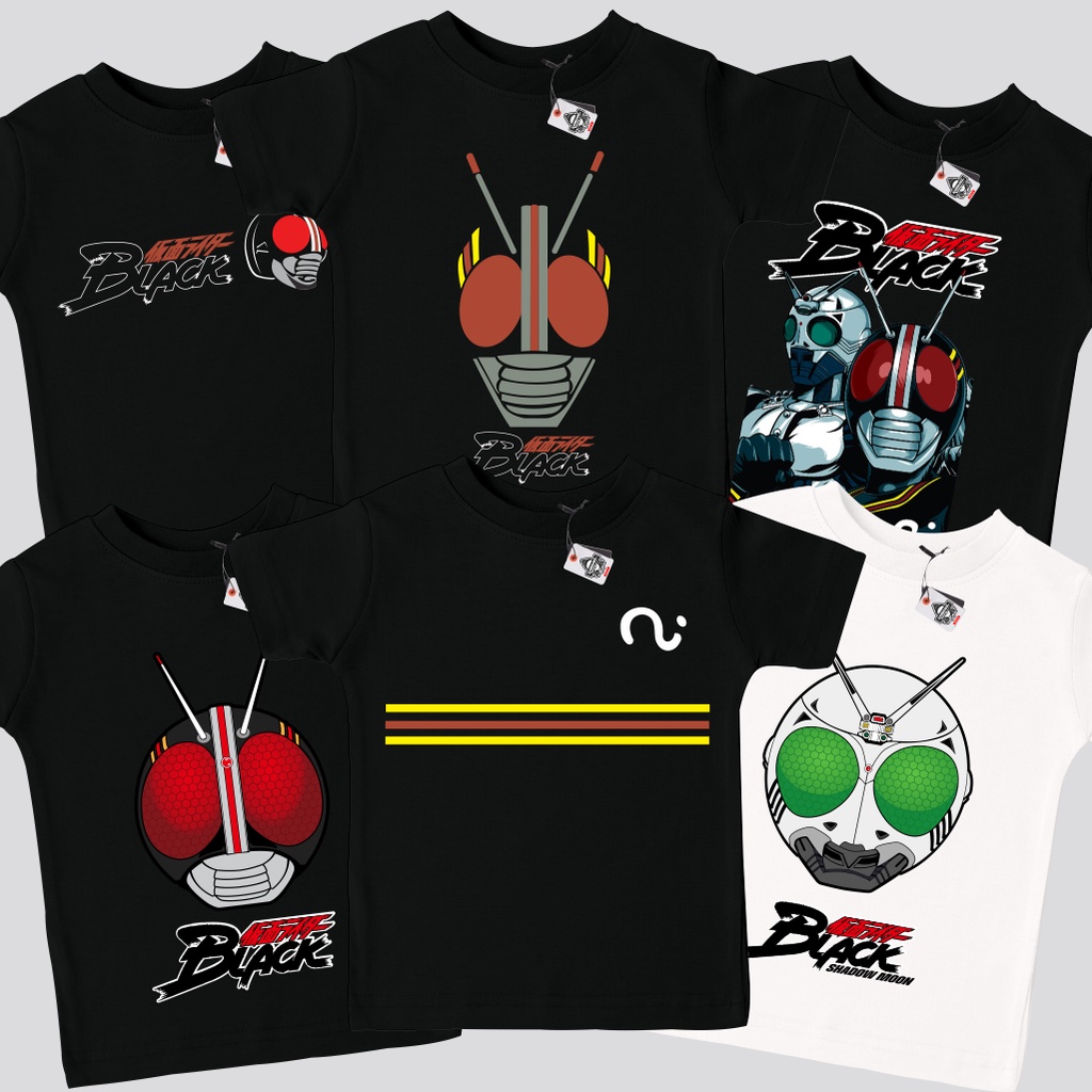KARIMAKE Kaos Baju T Shirt Distro Anak Unisex Gambar Anime KAMEN RIDER BLACK SHADOW MOON