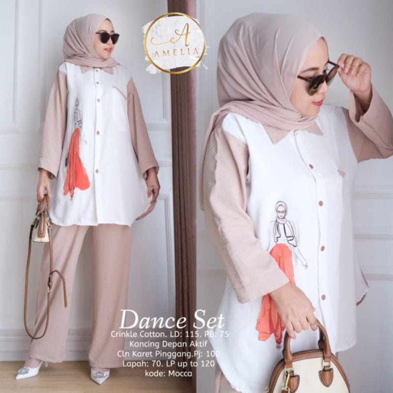 Baju Wanita Setelan Terbaru Dance Set Crinkle AirFlow Aplikasi Sablon Stelan Wanita Kekinian Baju Korean Style Wanita