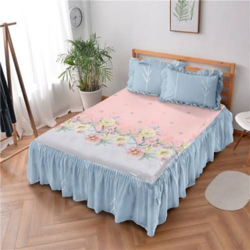 Sprei Rumbai Fleur Kintakun Dluxe Microfiber Pink (5in1)
