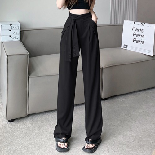 Celana Pants Wanita Highwaist Oversize Lurus Casual Pants