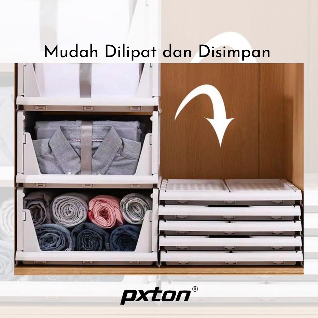 New PXTON - Rak Laci Lipat / Lemari / Storage Box / lemari pakaian Plastik / lemari plastik / rak