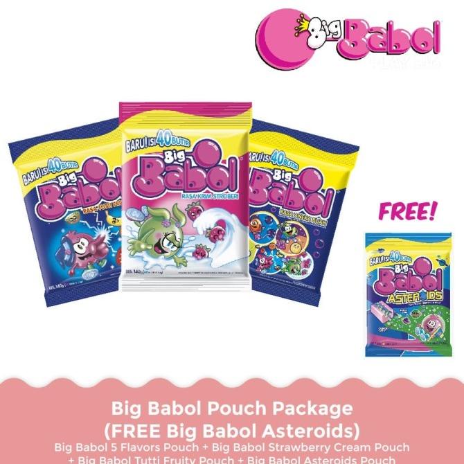 

BAYAR DITEMPAT Big Babol Pouch Package (FREE Big Babol Asteroids) /PERMEN LUNAK/PERMEN VIRAL/PERMEN MILO/PERMEN YUPI/PERMEN JADUL/PERMEN KARET