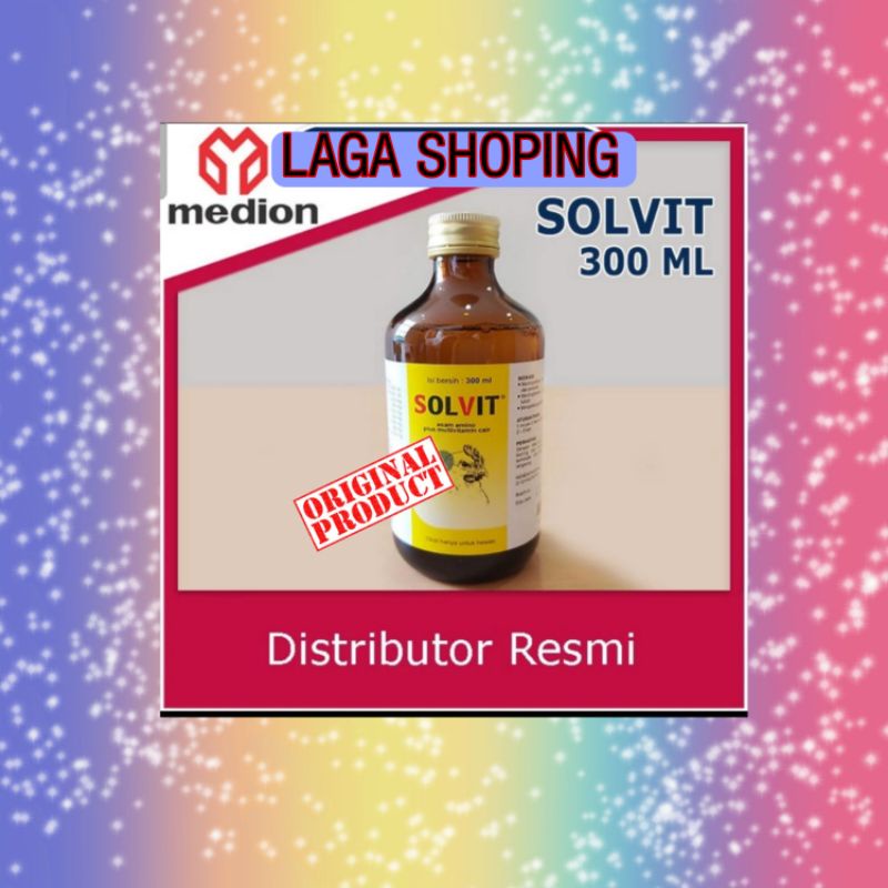 300 SOLVIT ASAM AMINO  PLUS MULTIVITAMIN CAIR VITAMIN MEMACU PERTUMBUHAN AYAM DAN BURUNG DAYA TAHAN LEBIH KUAT CEGAH SAKIT NAFSU MAKAN BY MEDION