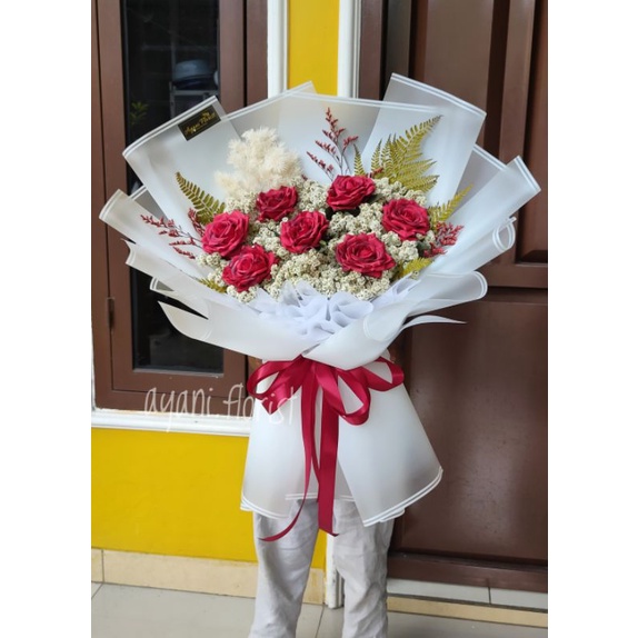 Buket bunga edelweis Mix Rose Artificial