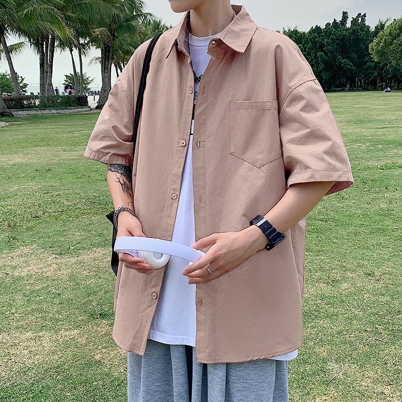 Baju Pria Kemeja Style Korean Basic Colorful PD Ov9 Zp Oversize