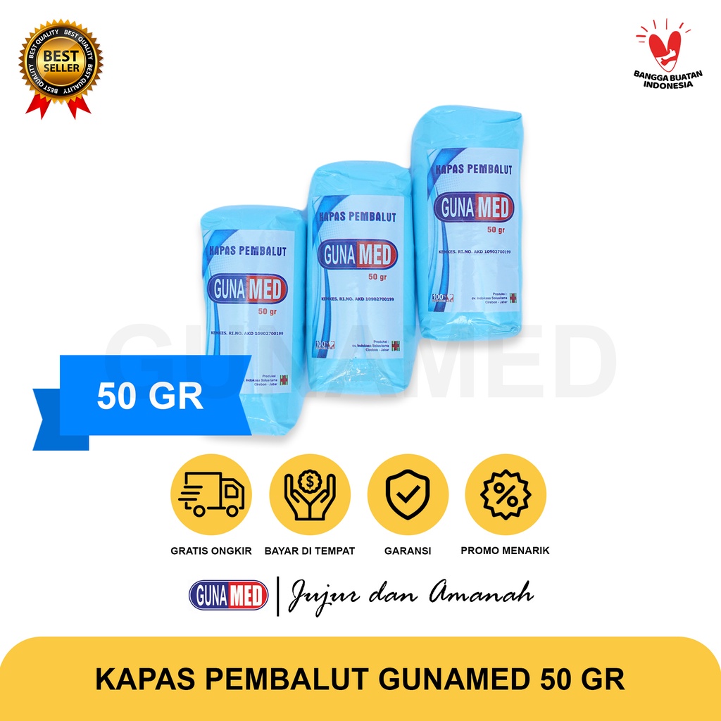Kapas Serbaguna/ Kapas Refill Zernii/ Kapas Penyaring Air/ Kapas Serbaguna No1 Gunamed 50Gr