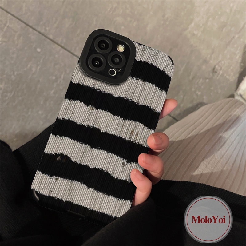 Soft Case TPU Motif Garis Retro Untuk iPhone 7Plus 8Plus 11 Pro Max XR 12 13 14 Pro Max X XS Max