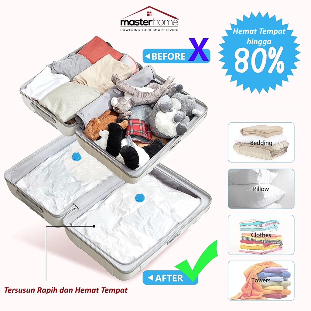 IG - Vacuum Kantong Plastik | Vacuum Compression Bag | Kantong Plastik Vakum Travel Pakaian Selimut Anti Air.