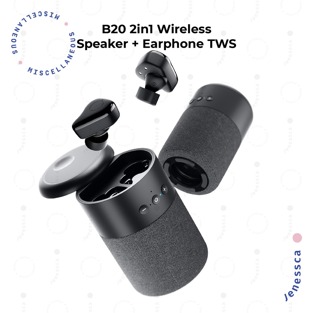 B20 Wireless Speaker &amp; Earphone Earpods 2in1 Bluetooth TWS 5.1 Extra Bass HD Quality