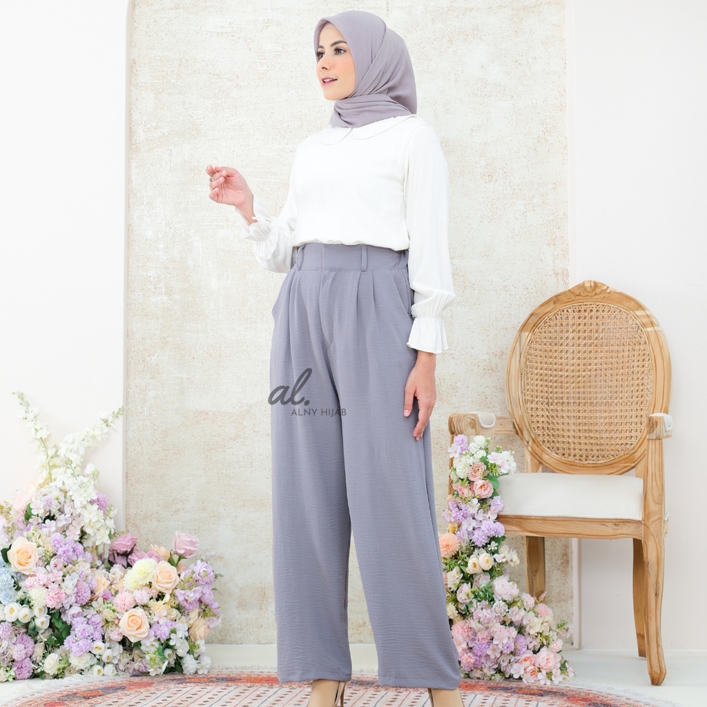 Premium Celana Kulot Crinkle Highwaist Wanita Loose Cullote Pants