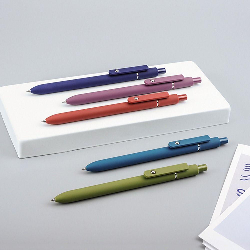 Preva 5PCS Gel Pen Kantor Sekolah Hitam Refill 0.42mm Fine Point Ballpoint Pens Tinta Pulpen